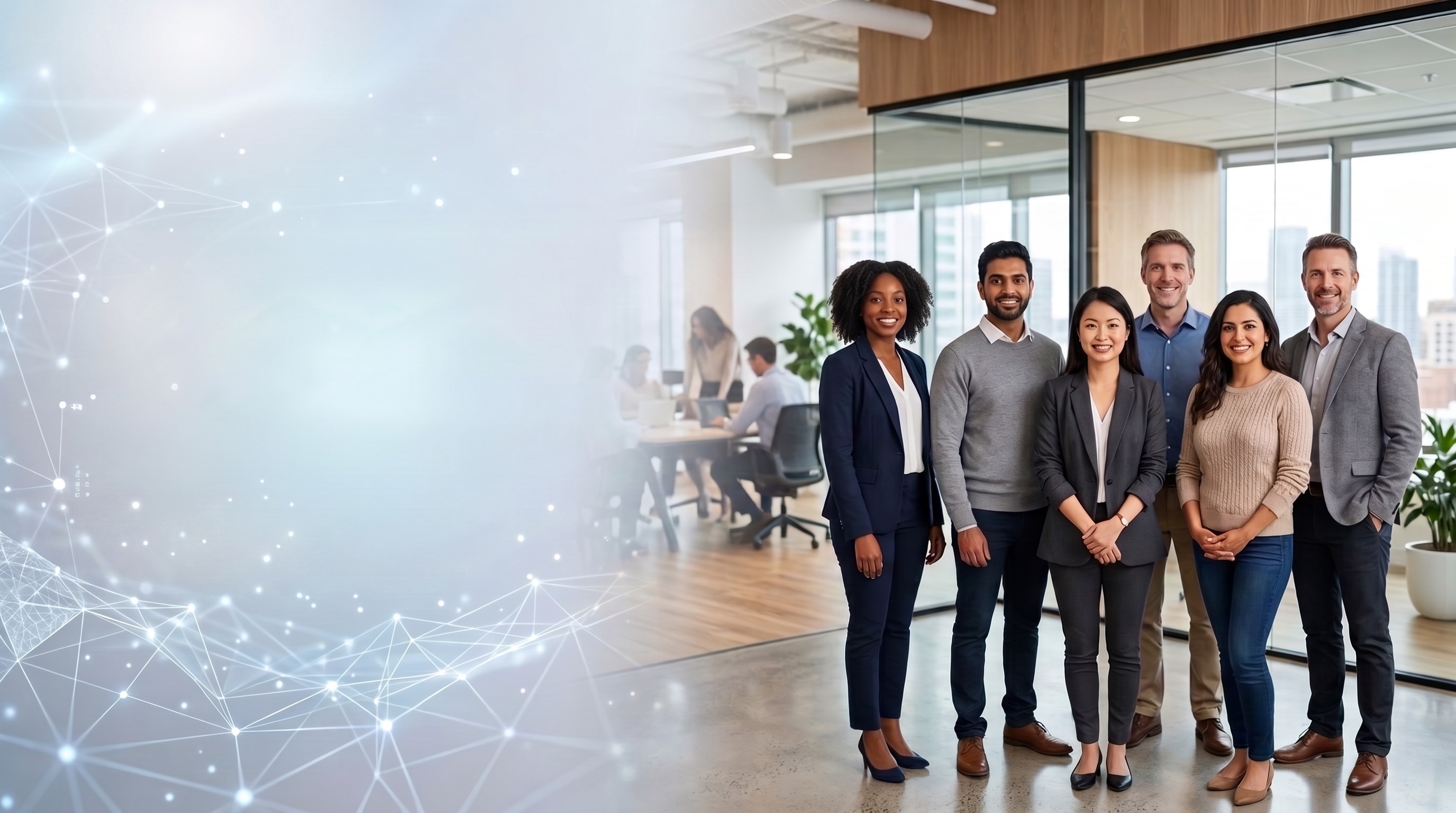 The IT With Tech team standing together in a modern office